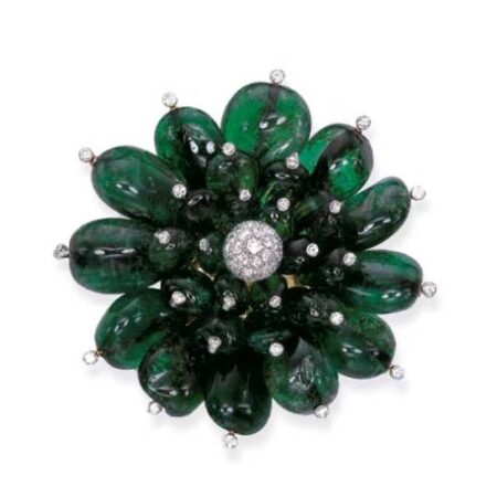 2004 Christie’s, Geneva – An emerald and diamond brooch